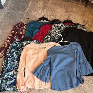 Collection of 8 dress tops